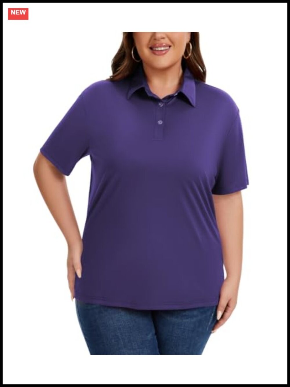 Plus Size UPF 50+ Quick Dry Short Sleeve Polo Golf Shirt